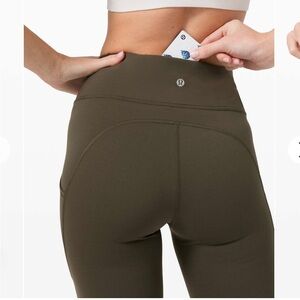 Lululemon invigorate high rise tight olive sz 6